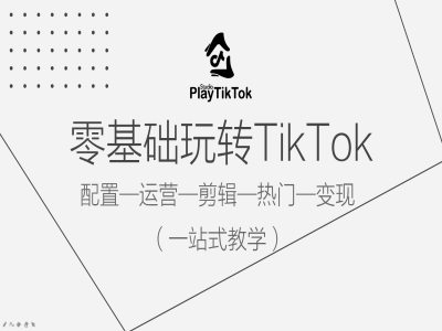 零基础玩转TikTok，配置一运营一剪辑一热门一变现，一站式教学-晨露资源网